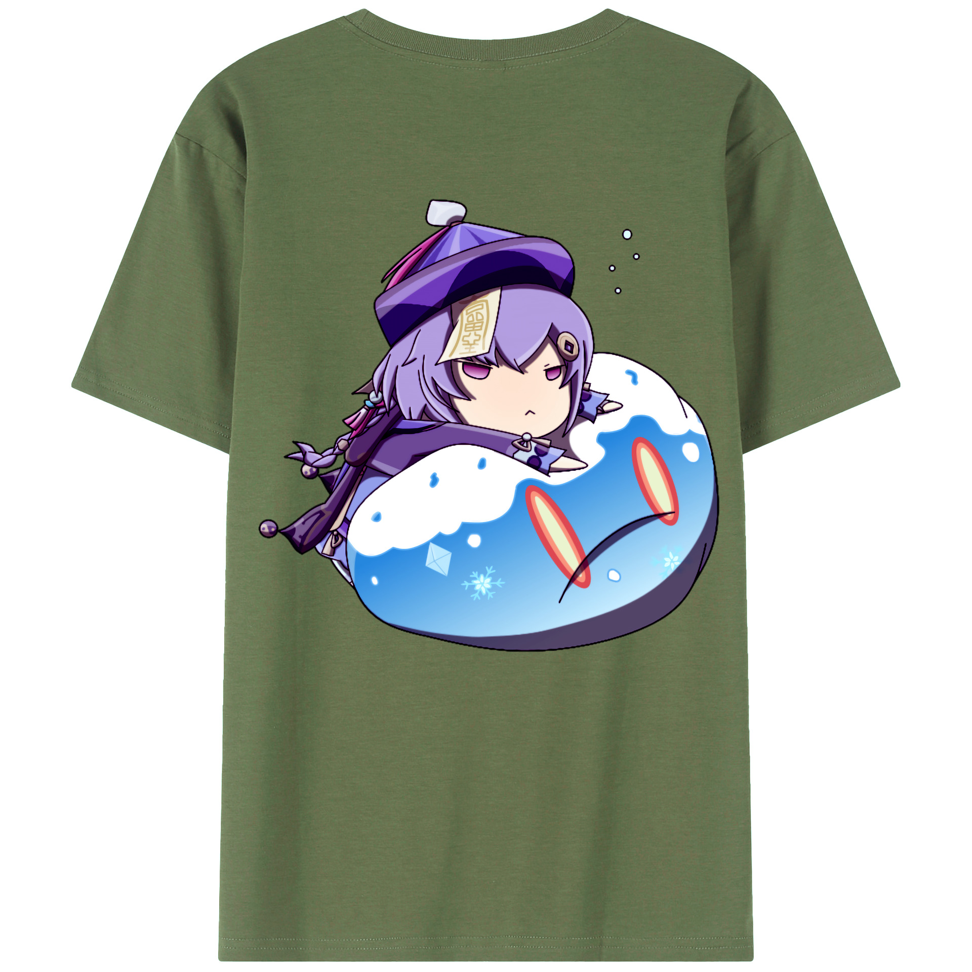 げんし神 七七 なな  genshin Nana 綿100％ メンズ半袖Tシャツ（バックプリント） 通気性